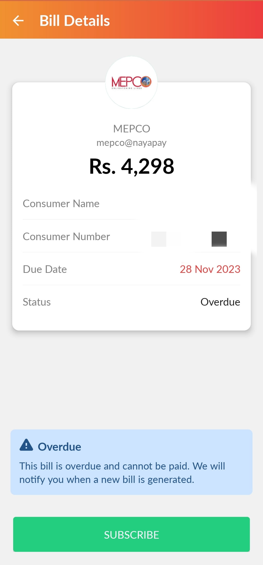 MEPCO Bill Pay Online With NayaPay App