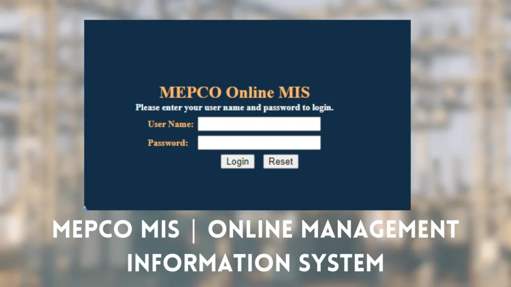 MEPCO MIS  Online Management Information System