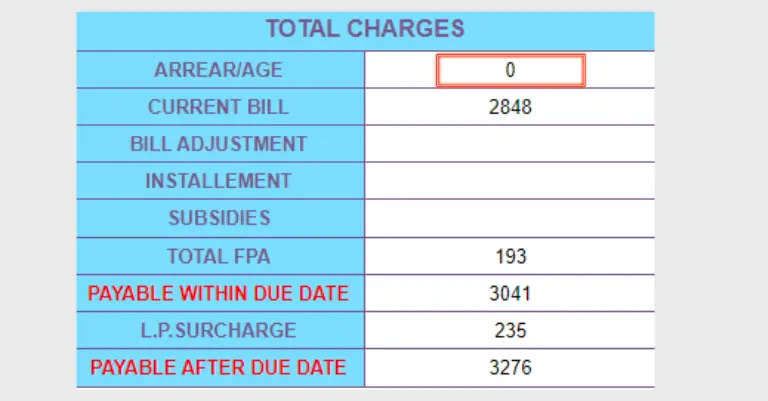 MEPCO Bill Status