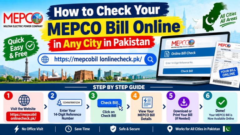 How to Check Your MEPCO Bill Online in Any City in Pakistan
