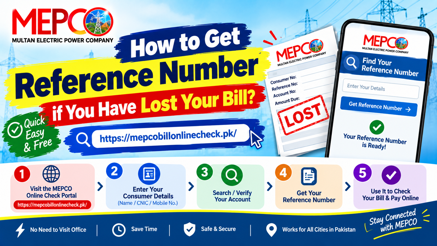 How to get reference number if you have lost your bill? 1 How to check MEPCO bill without reference number?