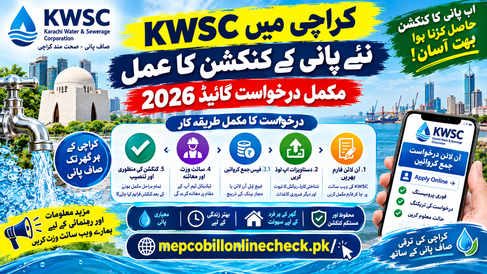 KWSC New Water Connection in Karachi: Complete Application Guide 2026 1 KWSC New Water Connection in Karachi: Complete Application Guide 2026